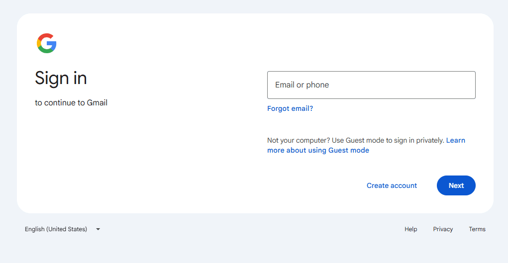 Logging into the Google account that manages the Google Business Profile