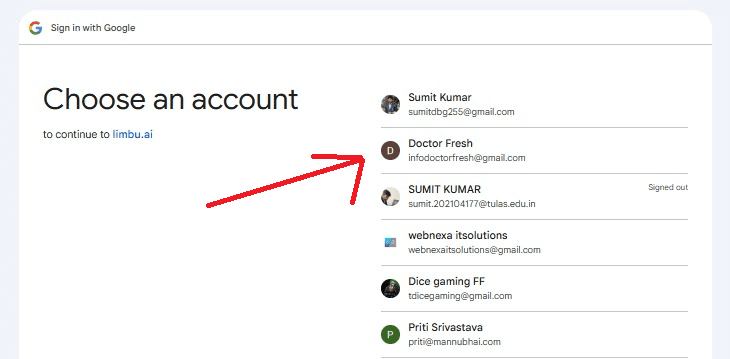 Selecting the correct Google account that manages the business profile